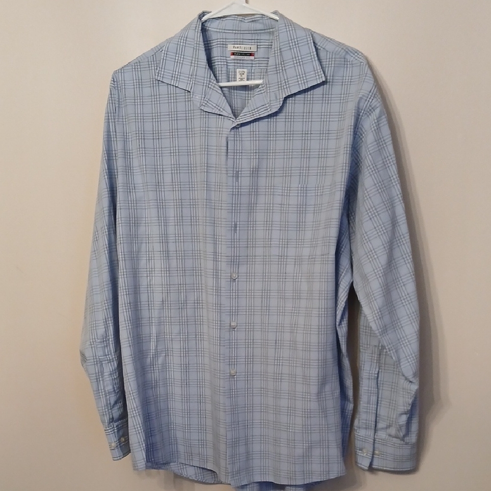 Van Heusen Light Blue Plaid Casual Shirt